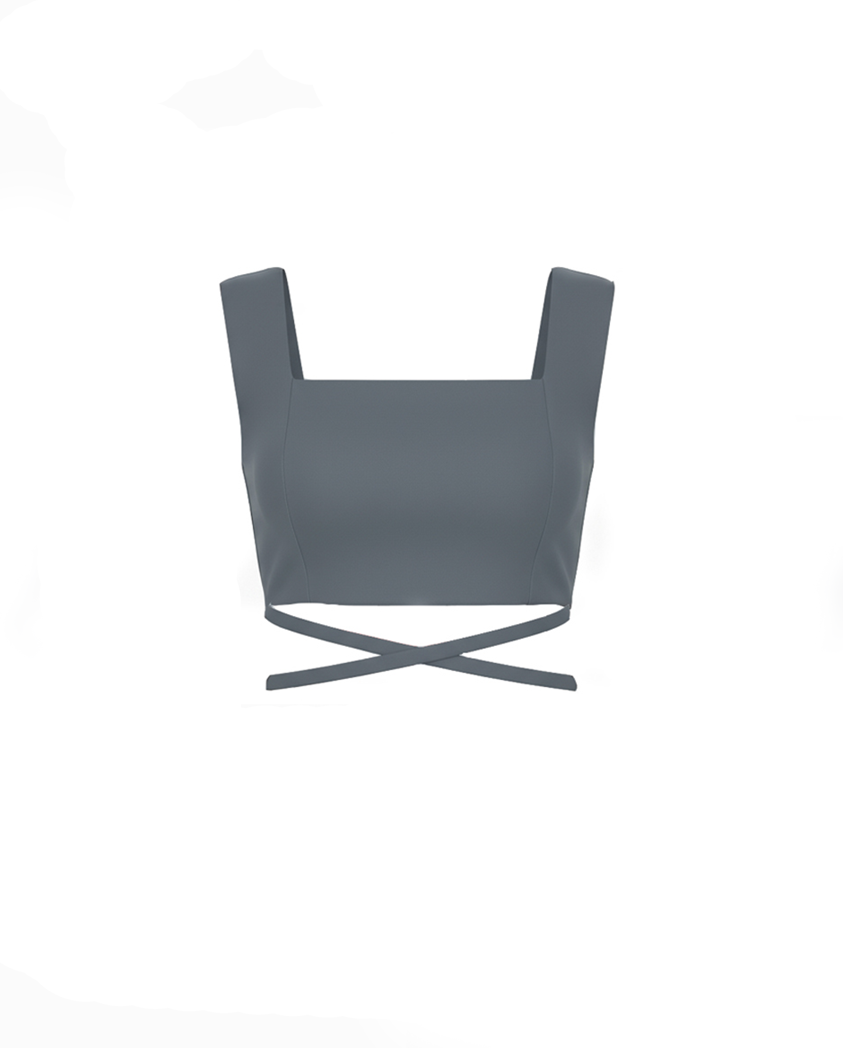 کراپ تاپ فشن " زیوا کاج " رنگ طوسی و از جنس پارچه کرپ مورگان